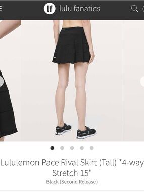 Lululemon Athletica Pace Rival Skirt Tall 15”